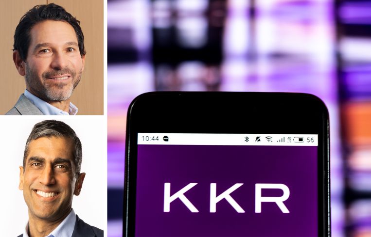Ralph Rosenberg and Raj Agrawal of KKR, and the KKR logo.
