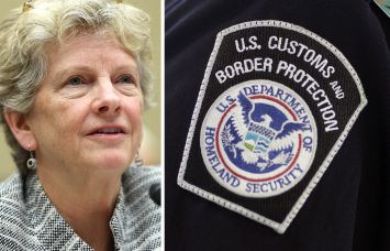 Robin Carnahan, administrator of the General Services Administration, and a U.S. Customs and Border Protection agent.