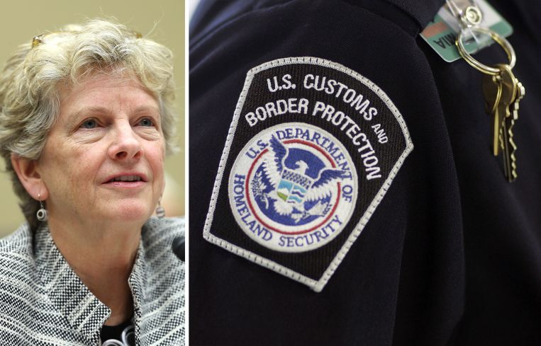 Robin Carnahan, administrator of the General Services Administration, and a U.S. Customs and Border Protection agent.
