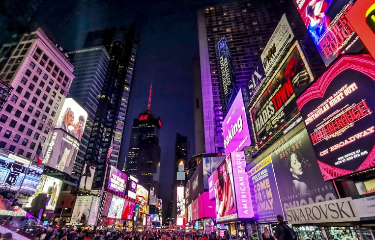 A shot of Times Square.