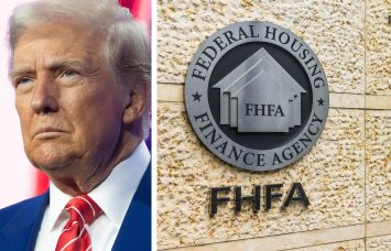 President-elect Donald Trump and the Federal Housing Finance Agency logo.