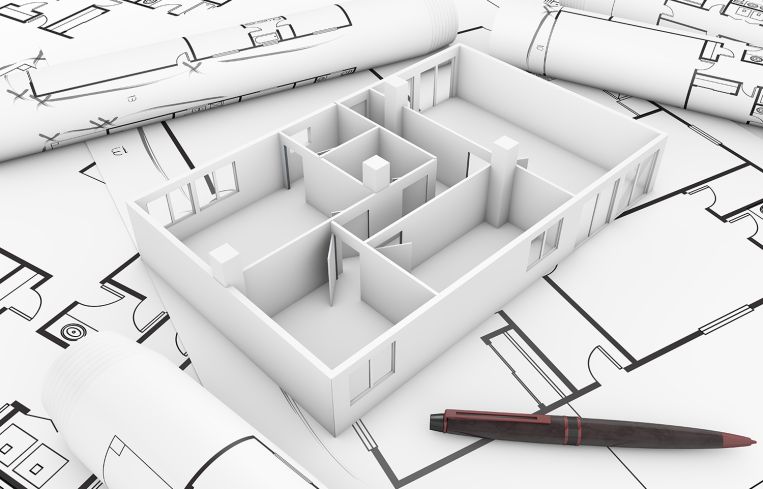 3-D floor plan on paper floor plans.