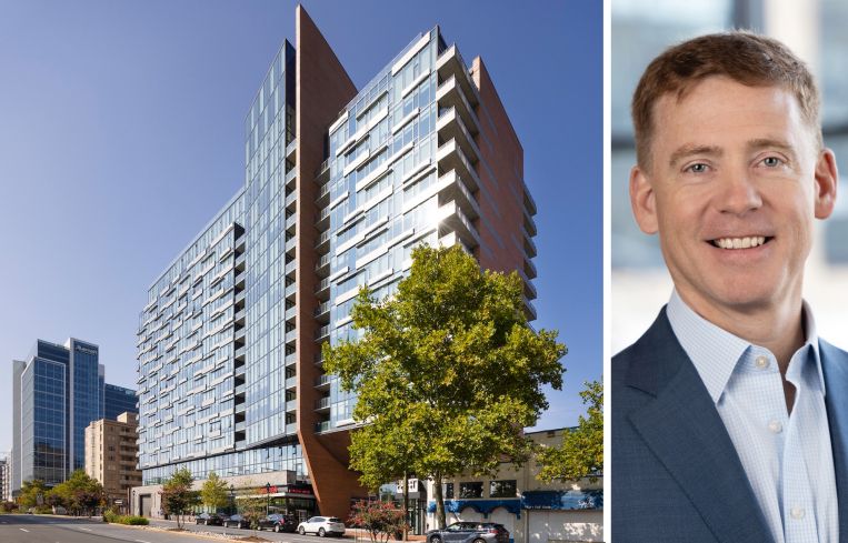 8001 Woodmont Avenue, Bethesda, Md., and JBG Smith CEO Matthew Kelly.