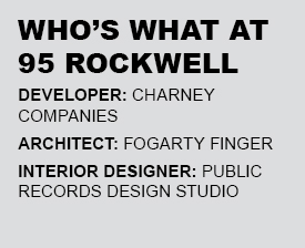 Who’s What at 95 rockwell DEVELOPER: CHARNEY COMPANIES ARCHITECT: FOGARTY FINGER INTERIOR DESIGNER: PUBLIC RECORDS DESIGN STUDIO.