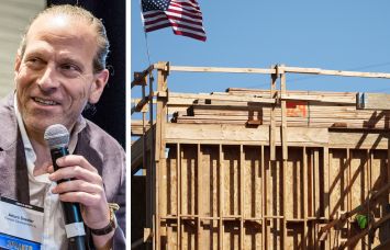 Primestor CEO Arturo Sneider and multifamily housing under construction in Los Angeles.