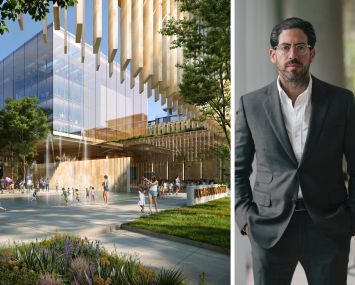 A rendering of the proposed redevelopment of Boca Raton City Hall and David Martin, CEO of Terra.