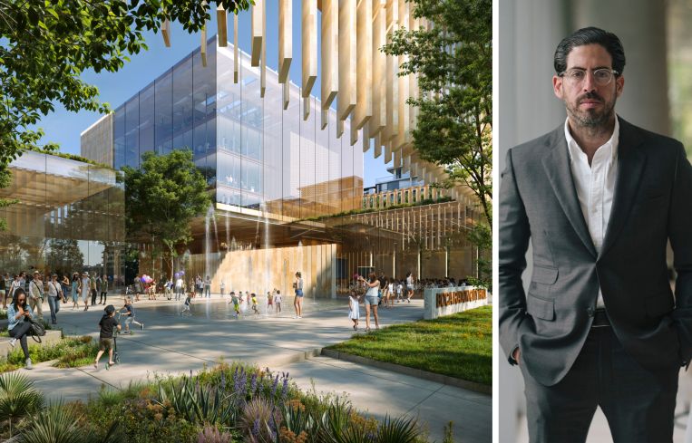 A rendering of the proposed redevelopment of Boca Raton City Hall and David Martin, CEO of Terra.