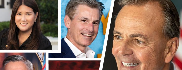 Corinne Verdery of Caruso, Ted Sarandos of Netflix, Mike Hopkins of Amazon, Andy Cohen of Gensler, and Rick Caruso of Caruso.