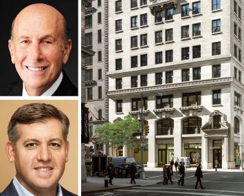 David Levinson, CEO of L&L Holding, Adam Frazier, CEO of Columbia Property Trust, and 114 Fifth Avenue.