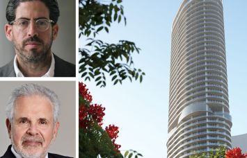 Terra CEO David Martin, GFO Investments founder Russell Galbut, and a rendering of Five Park.