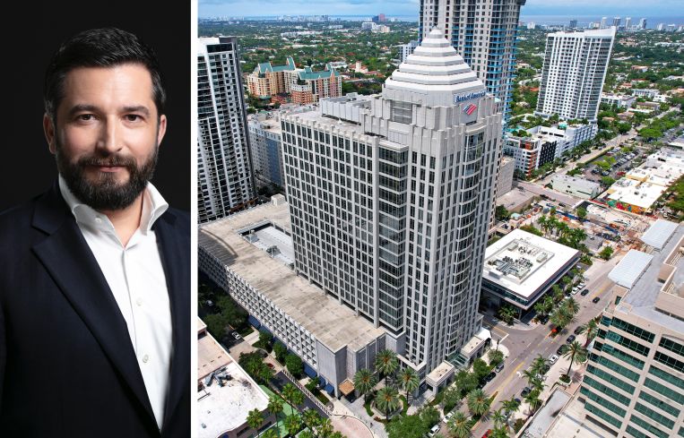 Dirk Goergen, DWS Americas CEO, and Bank of America Plaza, Fort Lauderdale, Fla.