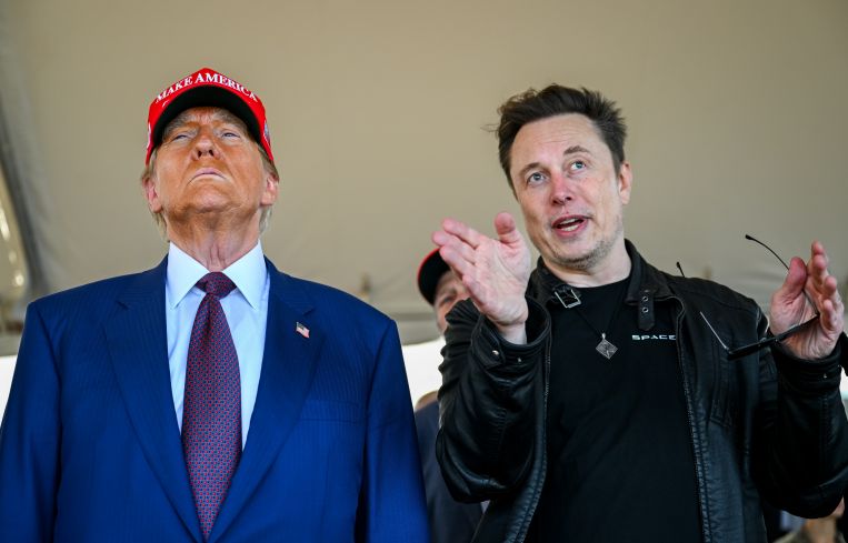 President Donald Trump and Elon Musk.