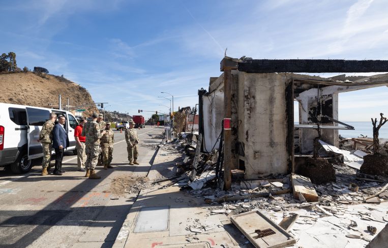 The U.S. Army Corps of Engineers visited areas devastated by the Palisades fire in Malibu as they determine the "scale and scope" of the cleanup effort.