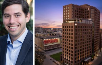 Peachtree Group's Jared Schlosser and AC Hotel and Element San Antonio Riverwalk.