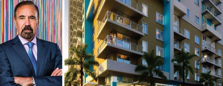Related Group CEO and founder Jorge Pérez and a rendering of 3160 Mundy Street.
