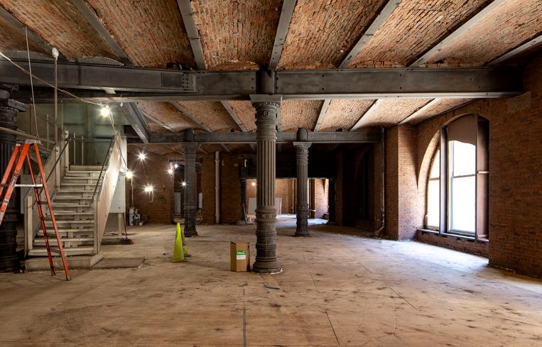 Second floor under renovation of the Puck Building at 295 Lafayette Street.