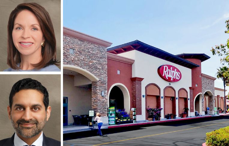 Kathleen McCarthy and Nadeem Meghji of Blackstone, and Peninsula Marketplace in Huntington Beach, Calif.