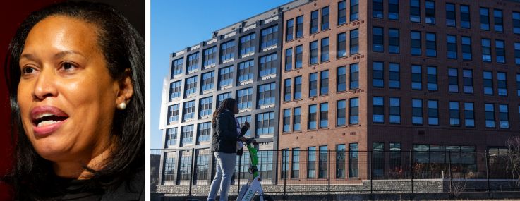 Washington, D.C. Mayor Muriel Bowser and an housing developments in Washington, D.C.