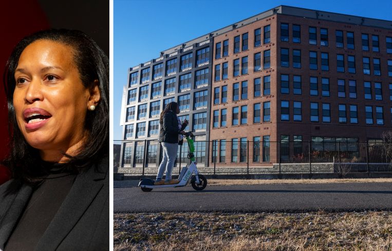 Washington, D.C. Mayor Muriel Bowser and an housing developments in Washington, D.C.