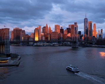 Lower Manhattan skyline as seen from Brooklyn.