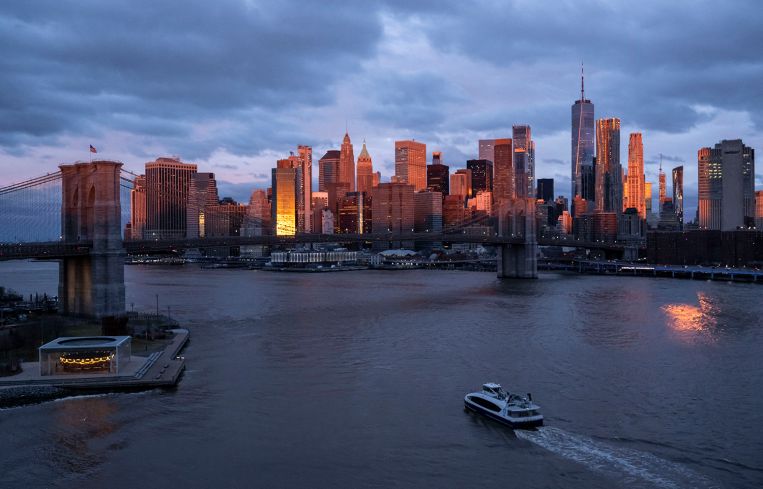 Lower Manhattan skyline as seen from Brooklyn.