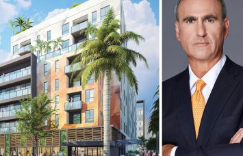A rendering of Rainbow Village at 2000 NW Third Avenue, Miami, and Housing Trust Group President and CEO Matthew Rieger.