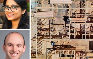 Spencer Kallick, partner at law firm Allen Matkins, Sayantani, staff economist at the UCLA Anderson School of Management, and a multifamily building under construction.