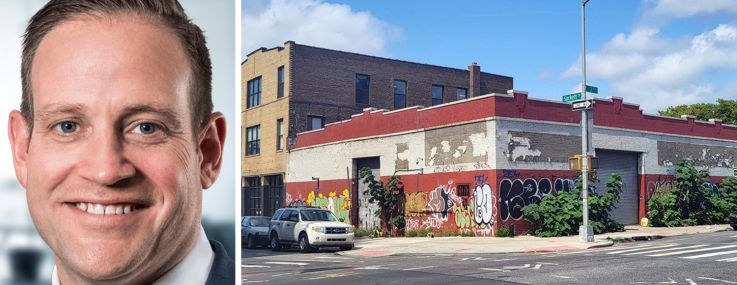 Sean Kelly, partner at Ariel Property Advisors, and 224 3rd Avenue, Brooklyn.