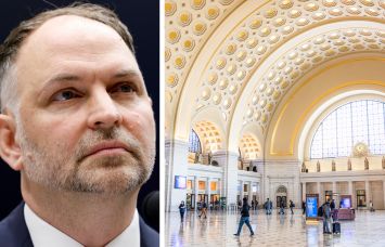 Amtrak CEO Stephen Gardner and Union Station in Washington, D.C.