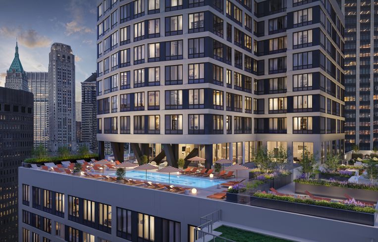 Rooftop pool at 25 Water Street.