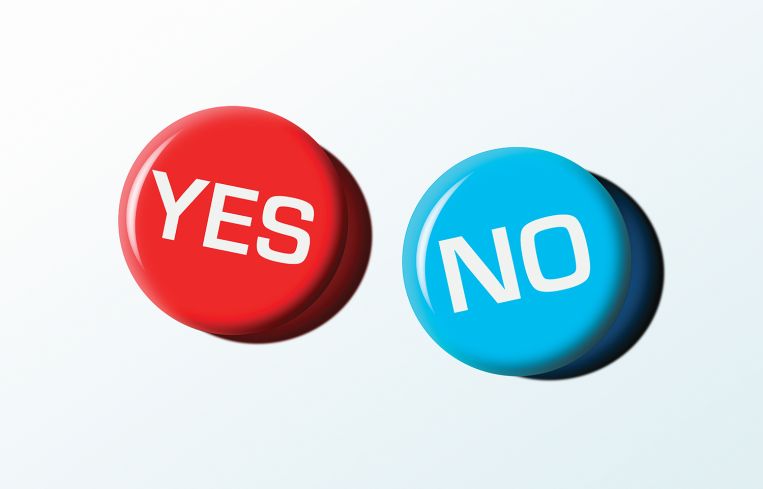 Yes and no buttons.