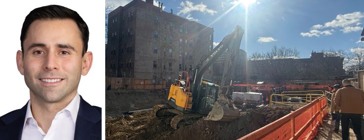 Aaron Krawitz of Bravo Property Trust and construction at the future site 1861 Amsterdam Avenue.