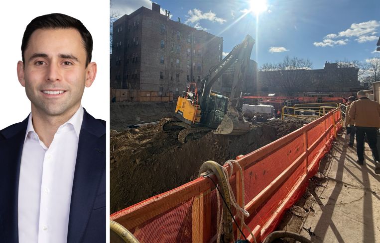 Aaron Krawitz of Bravo Property Trust and construction at the future site 1861 Amsterdam Avenue.