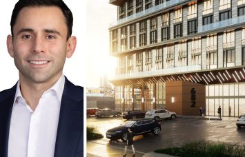 Aaron Krawitz of Bravo Property Trust and a rendering of 682 Route 440, Jersey City, N.J.