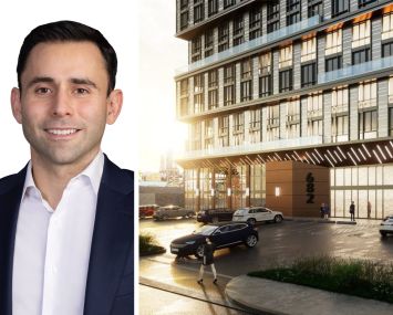 Aaron Krawitz of Bravo Property Trust and a rendering of 682 Route 440, Jersey City, N.J.
