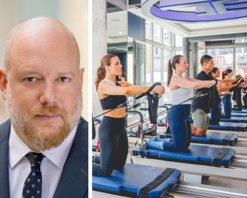 Alex Beard of RIPCO Real Estate and members taking classes at a Jetset pilates studio.