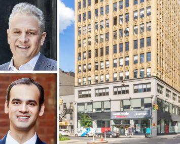 GFP Real Estate's Allen Gurevich and Matthew Colavita, and 322 Eighth Avenue.