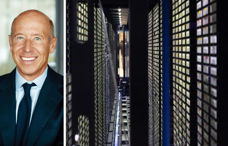 Barry Sternlicht of Starwood Property Trust and a tape library for data archiving in a data center.
