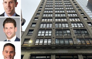 ABS Real Estate Partners' Ben Waller, Newmark's Cooper Weisman and Dylan Weisman, and 29 West 38th Street.