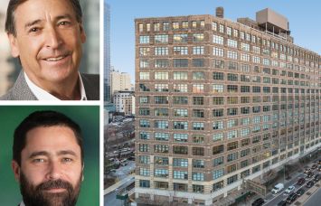 Horizon Media CEO Bill Koenigsberg, Hines Senior Managing Director Jason Alderman, and 75 Varick Street.