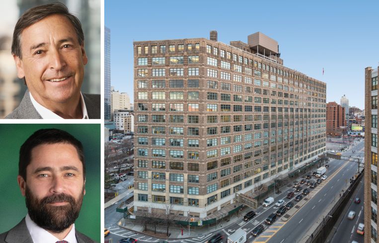 Horizon Media CEO Bill Koenigsberg, Hines Senior Managing Director Jason Alderman, and 75 Varick Street.