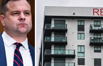 William Pulte, director of U.S. Federal Housing, and a multifamily building.