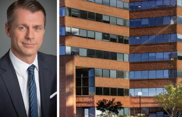 Brian Kingston, CEO of Brookfield's real estate business, and Arlington Medical Center at 1005 North Glebe Road, Arlington, Va.