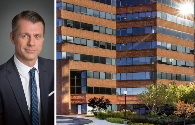 Brian Kingston, CEO of Brookfield's real estate business, and Arlington Medical Center at 1005 North Glebe Road, Arlington, Va.