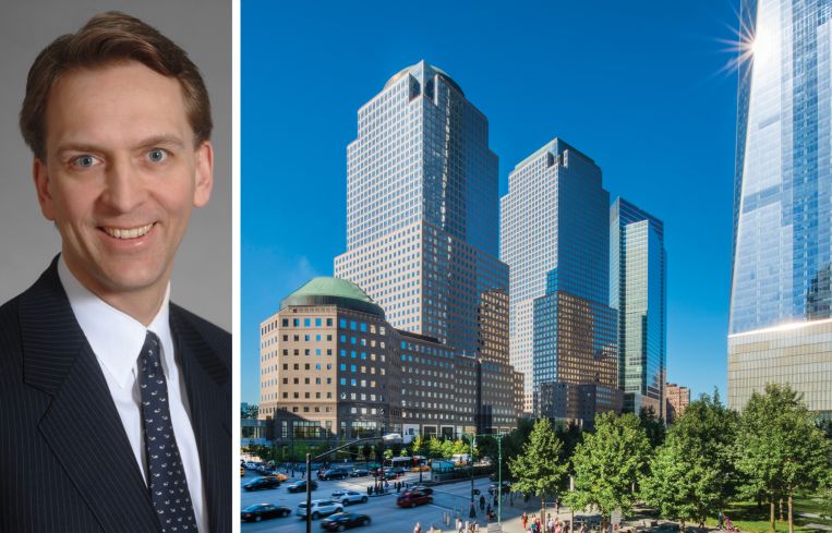 Brookfield CEO Bruce Flatt and 225 Liberty Street.