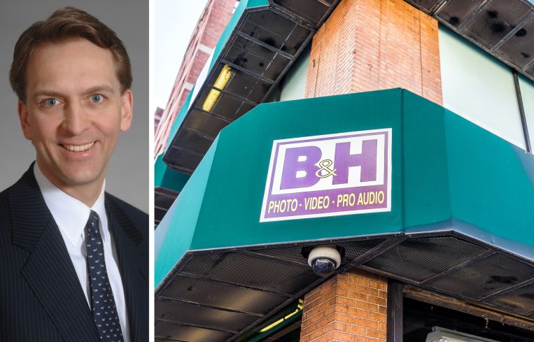 Brookfield's Bruce Flatt and the awning at B&H Photo.