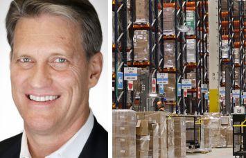 The Klabin Company's Courtney Bell and a warehouse interior.