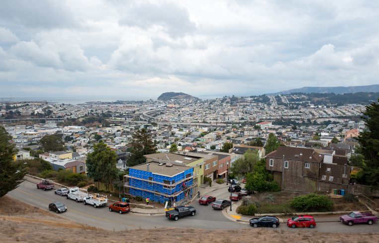 An aerial view of Daly City, Calif.