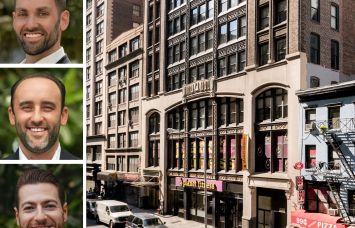 MasonRE's David Abrams, Eliot Goldschmidt, and Jeff Jacobson, and 158 West 27th Street.