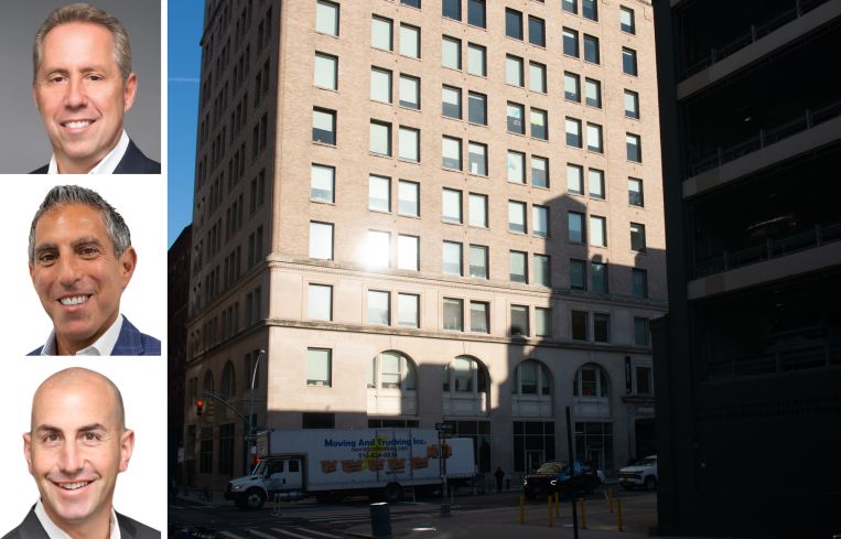 Newmark's David Falk, Daniel Levine, and Jason Greenstein, and 148 Lafayette Street.